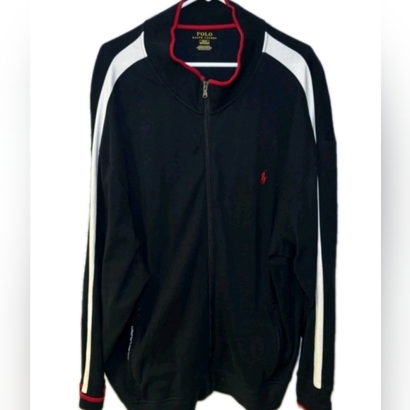 Polo Ralph Lauren Other - Polo Ralph Lauren Track Jacket Size 3XL Mens Navy Striped Arms Pony Logo Zip